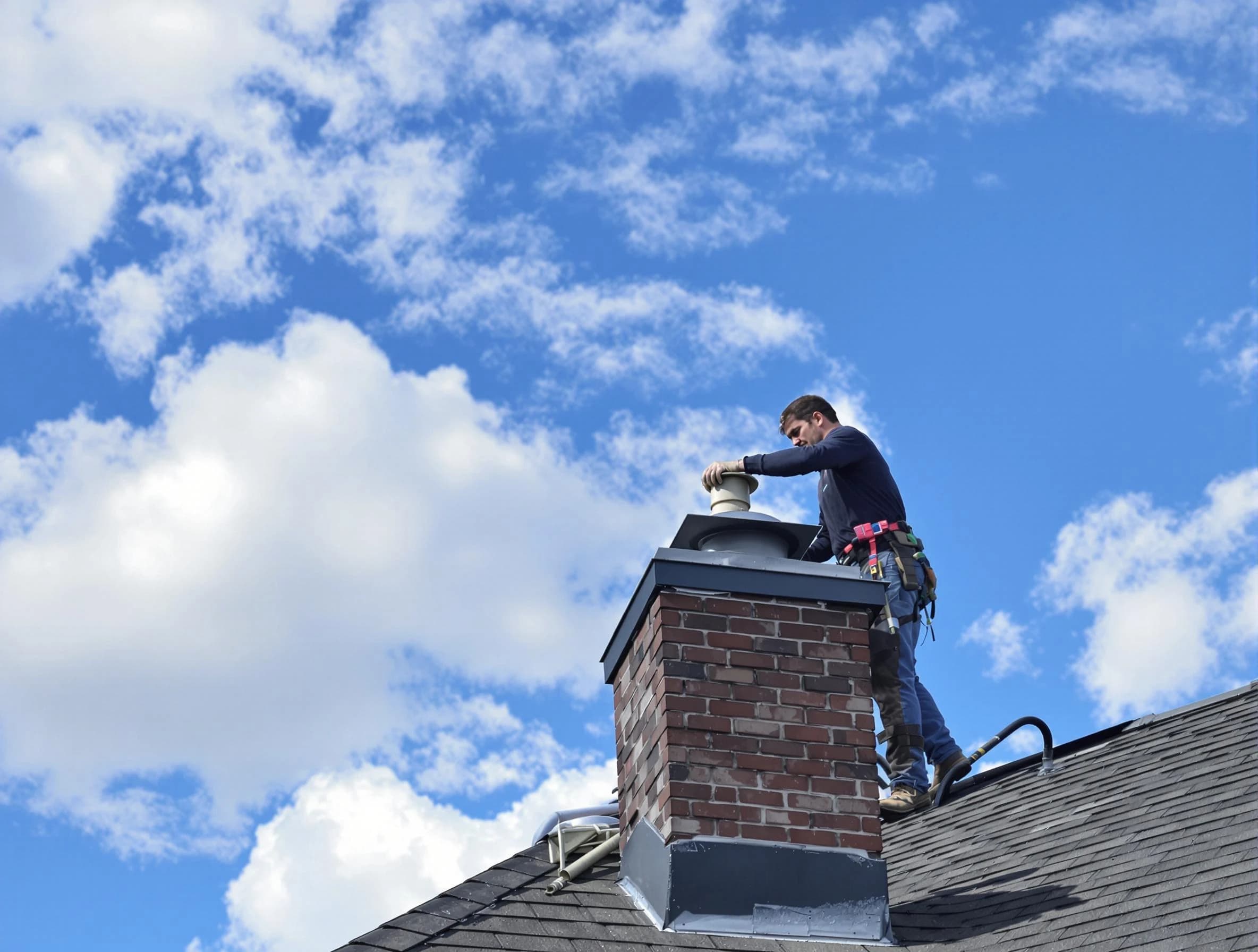 Talladega Chimney Sweep installing a sturdy chimney cap in Talladega, AL