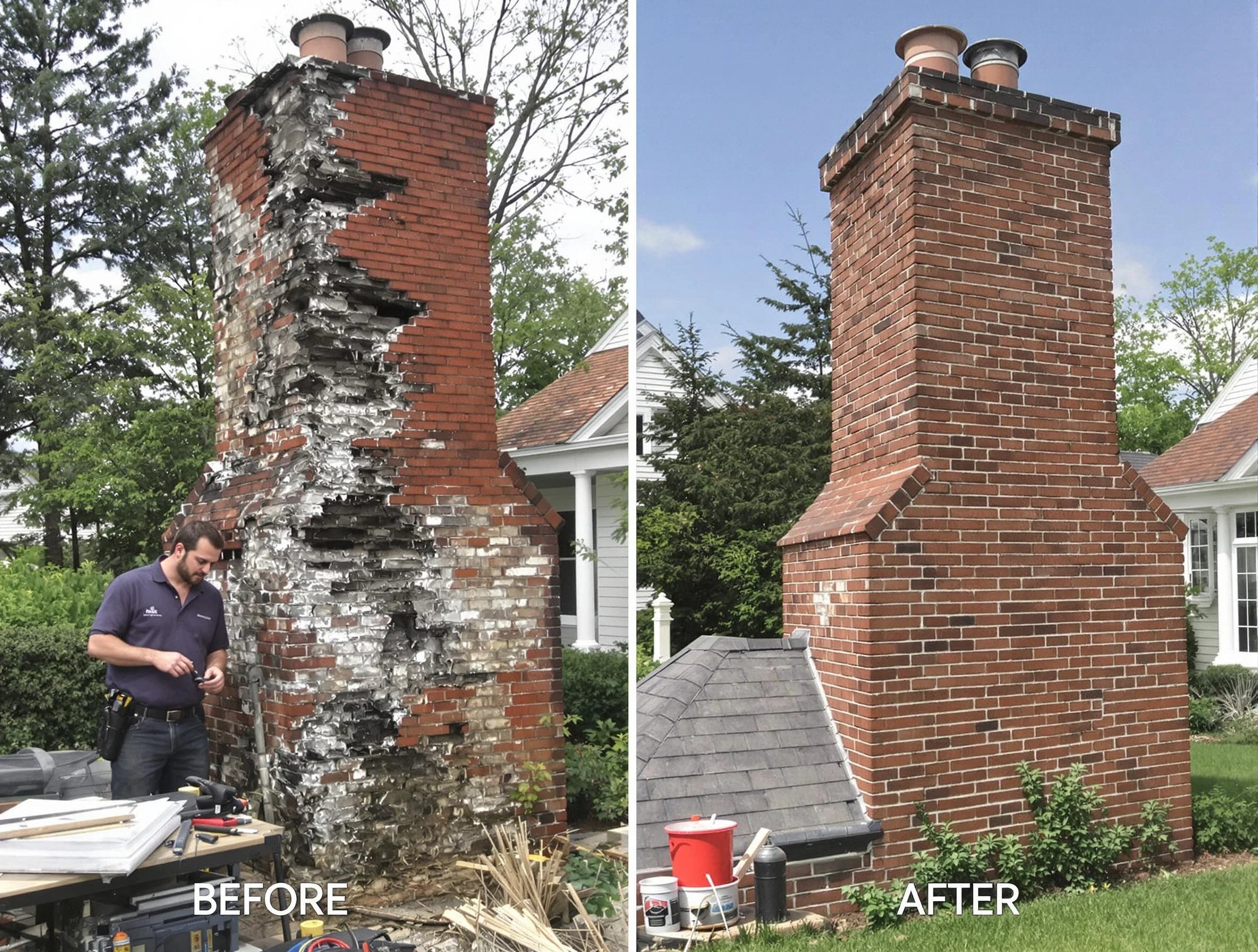 Talladega Chimney Sweep performing a full chimney restoration in Talladega, AL