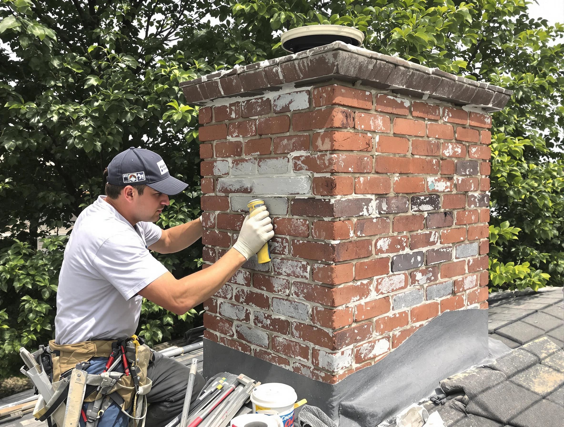 Talladega Chimney Sweep restoring an aging chimney in Talladega, AL