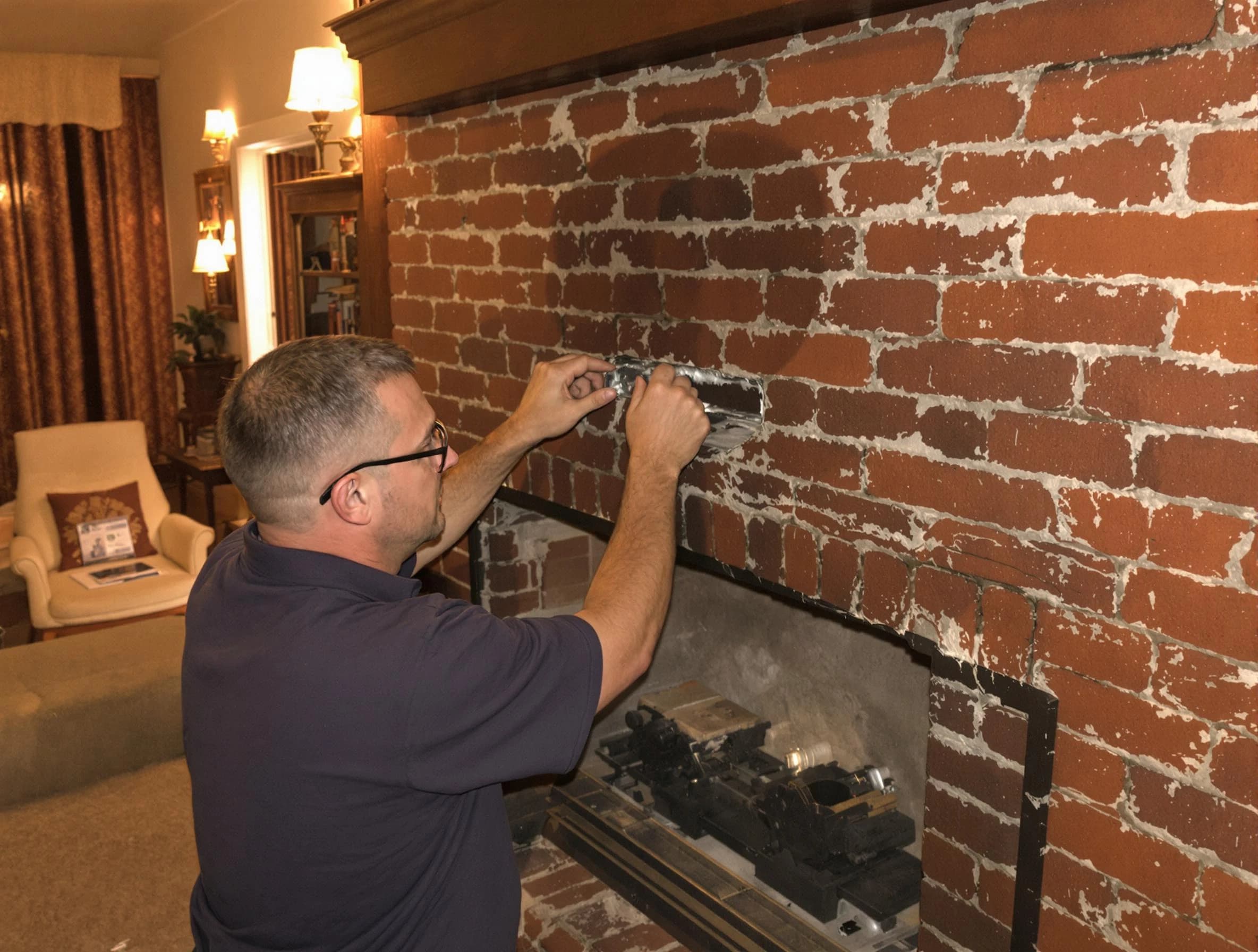 Talladega Chimney Sweep expert fixing a fireplace in Talladega, AL