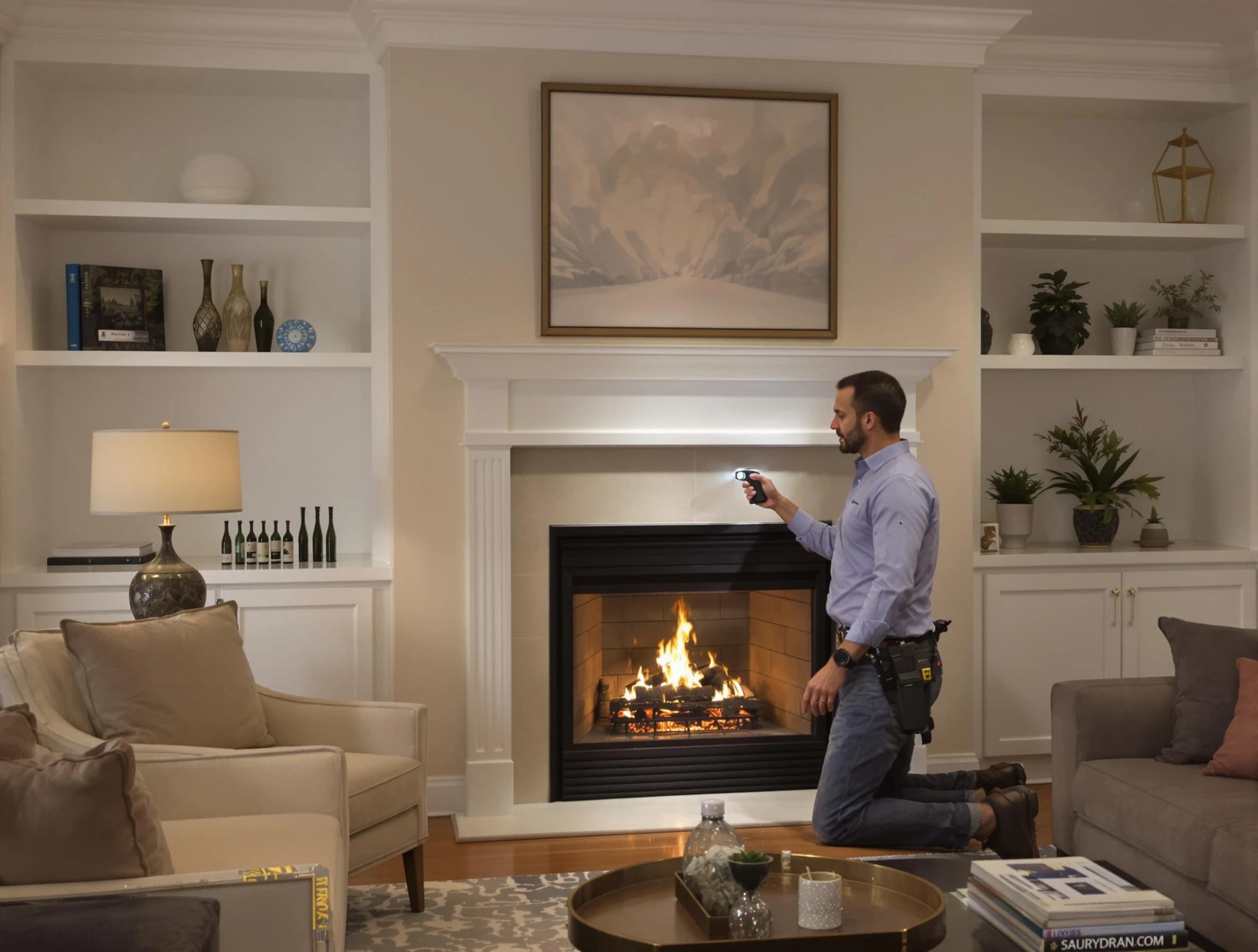 Talladega Chimney Sweep conducting a fireplace safety inspection in Talladega, AL