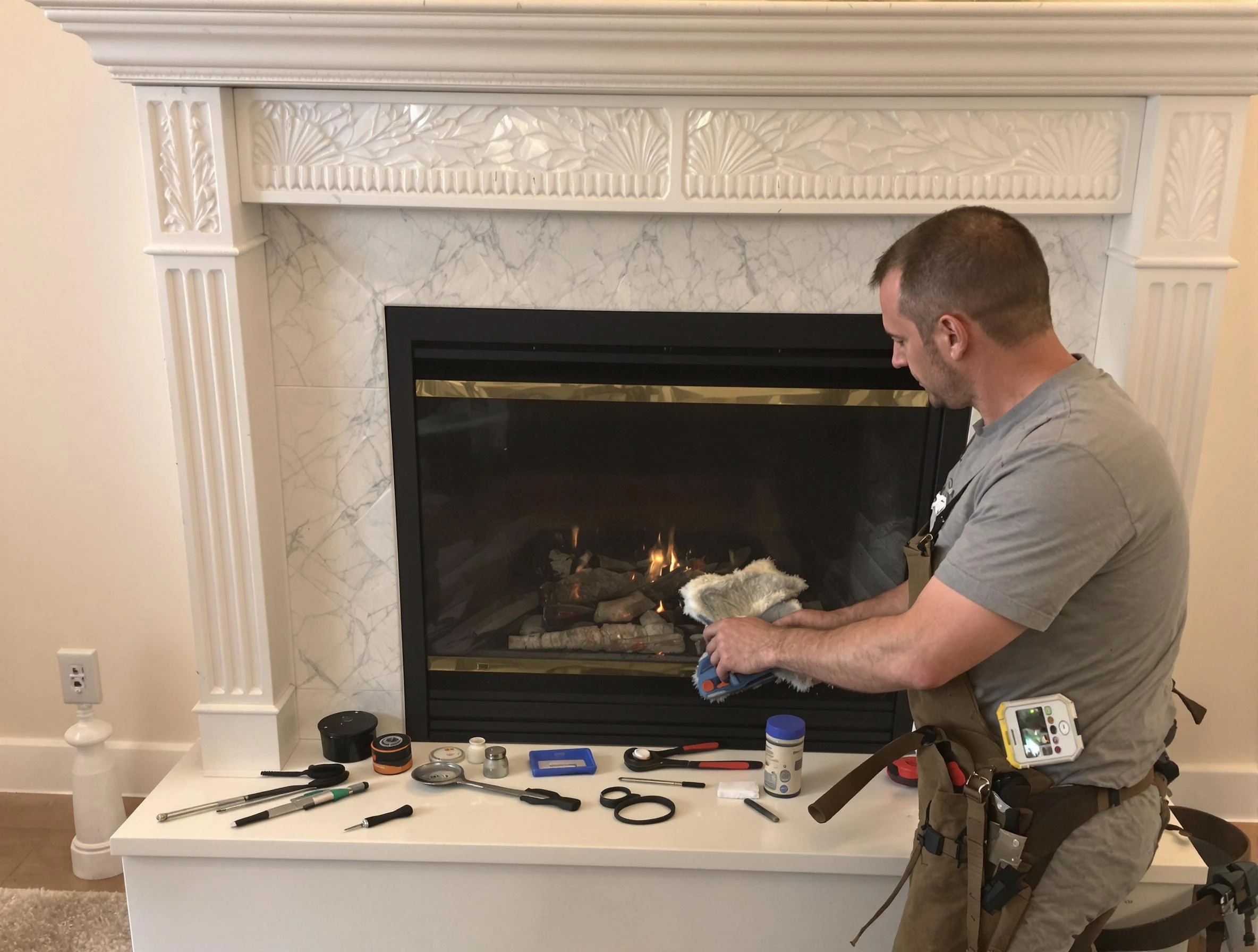 Talladega Chimney Sweep performing fireplace maintenance in Talladega, AL